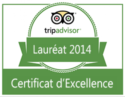 certificat d'excellence 2014 avis clients TripAdvisor