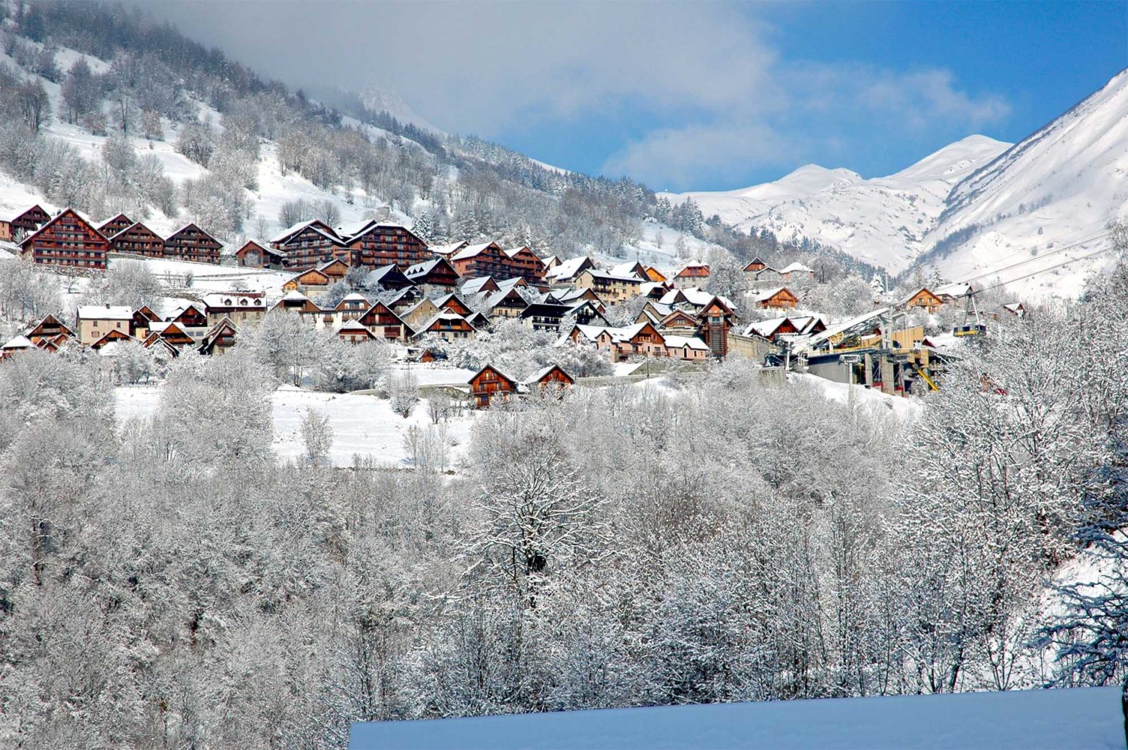 Vue sur le village de Vaujany 