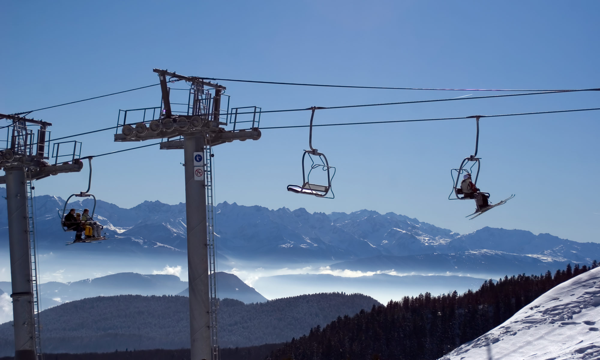 Vue depuis les pistes de la Feclaz