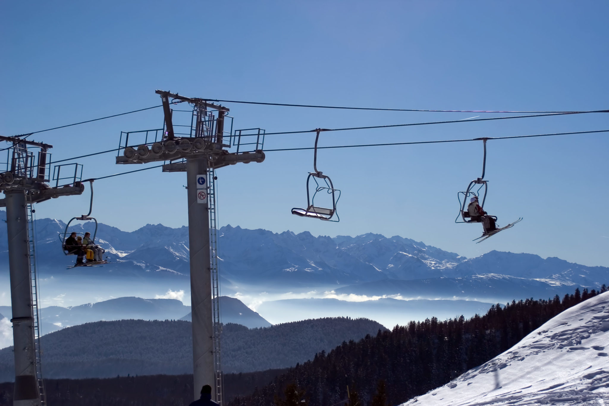 Vue depuis les pistes de la Feclaz