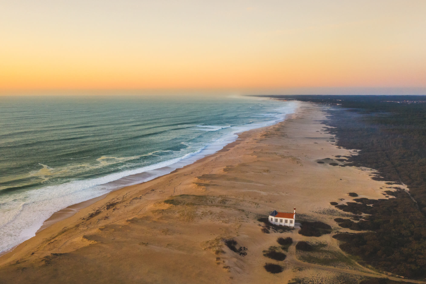 vue aérienne landes, plage, dunes