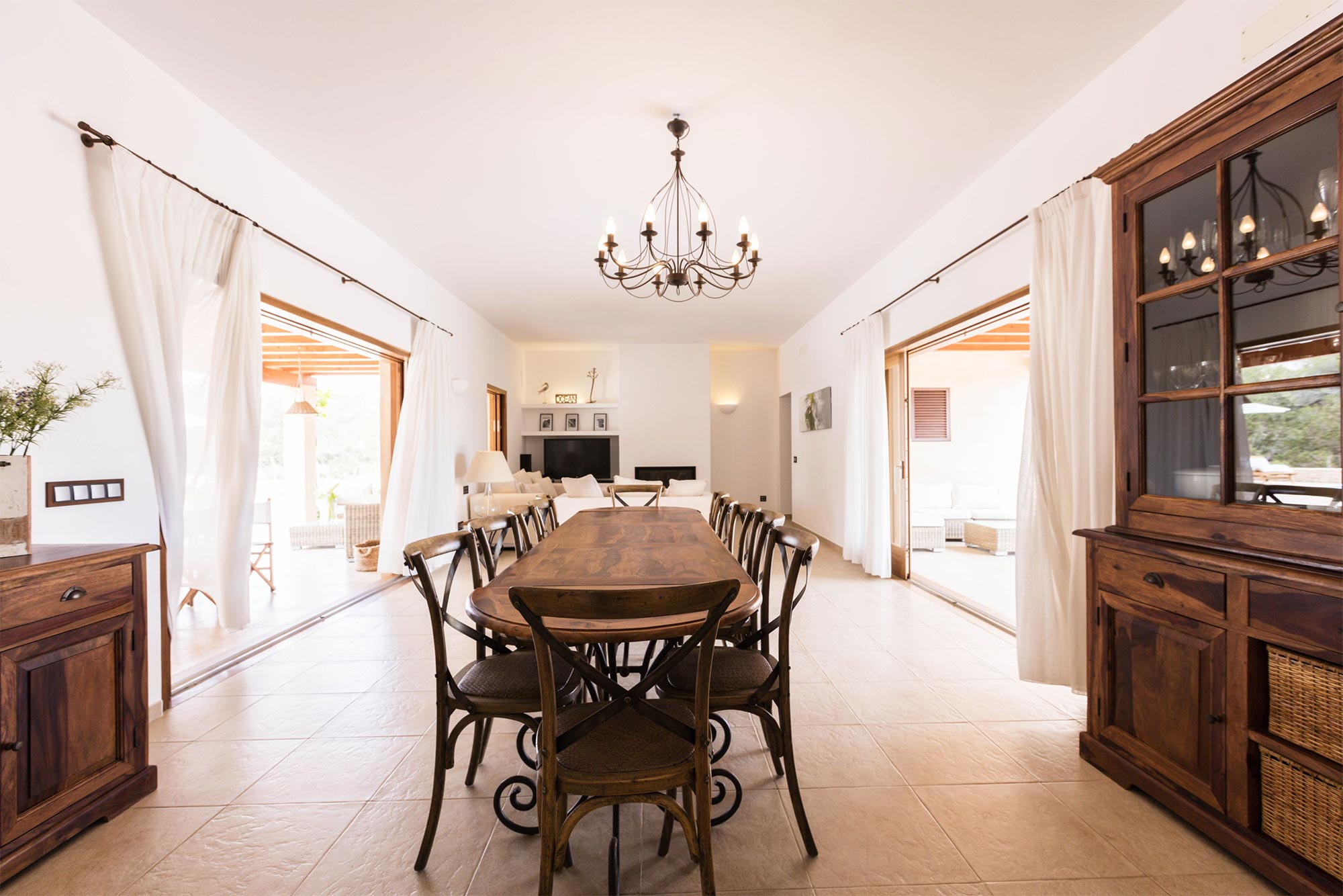 Dining room of the Can Migjorn Villa